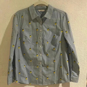 The Lemon Way Embroidered Lemon Buttondown